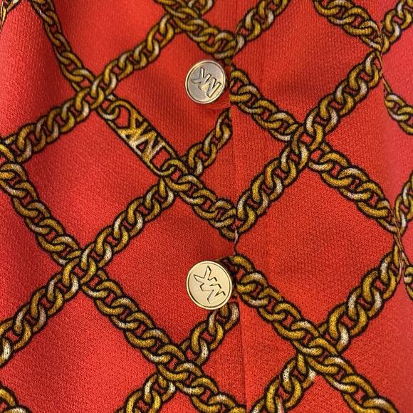 Michael Kors Women's Blouse Sea Coral Short Sleeves V-Neck Top Size S - NWT $98 - Picture 6 of 14